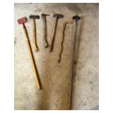 Axes, hoe, ice scraper