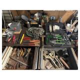 Bench top contents and drawers