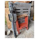 Folding sawhorses and pipe vice