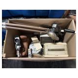 8mm film projector and items