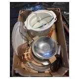Crockpot and kitchen glass