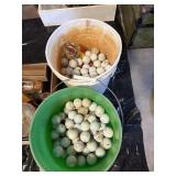 2- 5 gallon pails of golf balls