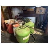 Air tanks and contents under welding table