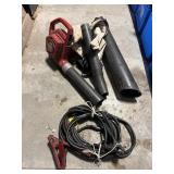 Toro electric leaf blower and jumper cable