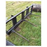 Skidloader hay fork attachment