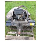 Lawn tractor garden tiller with gas motor