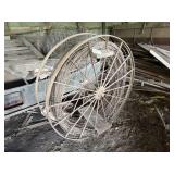 Steel wheels w/barb wire roll
