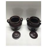 2 Vintage Bean Pots