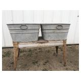 Double wash tub
