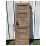 Small five panel rustic wood door