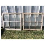 2-Six pane rustic windows