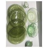 Green vintage glassware