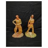 CERAMIC COWBOY & INDIAN STATUES