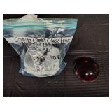 5 CORNING RED GLASS LENSES