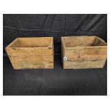 2 SHUR SHOT WOOD CRATE BOXES DOVETAIL
