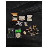LOT OF VARIOUS JEWELRY - TIE TACKS & MISC