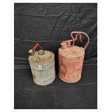 GALVANIZED GAS CAN & 2 GAL ALCOHOL CAN