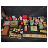 VARIOUS VINTAGE TINS - SMALLS - ADVERTISING