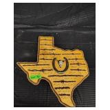 TEXAS CUTOUT W/TYPES OF BARBED WIRE