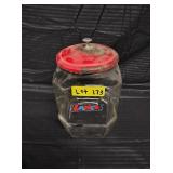 LANCE GLASS JAR W/METAL LID 8 SIDE
