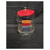 LANCE GLASS JAR W/METAL LID 8 SIDE