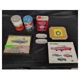 VARIOUS CAR RELATED ITEMS & 3 OIL CANS