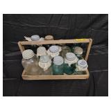 JAR CARRIER W/JARS INCLUDING 7 BLUE