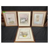 4 FRAMED PRINTS - SIGNED