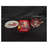 LOT OF 2 COCA COLA TRAYS & TEAPOT