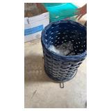 Blue trash can