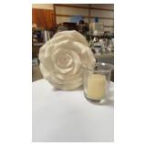 Rose figurine and candle