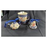 Polish pottery cup/ ornaments
