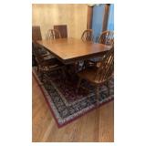 Square Oak table and 6 chairs