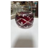 Ruby clear to cut rose bowl