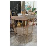 Folding metal shelf