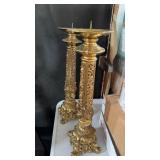 Tall brass candlesticks