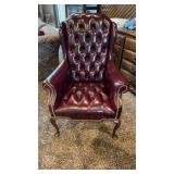 Red Leather Wing Back