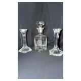 Greenbrier decanter/ candlesticks