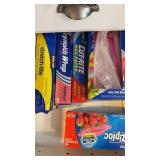 2 drawers ziplocks etc