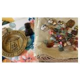 Small pottery animals/ ashtray/ rocks