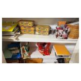 2 shelves jewelry/ craft items
