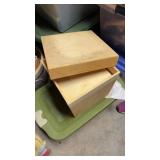 2 wooden boxes