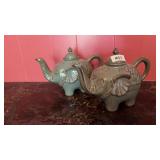 2 elephant teapots
