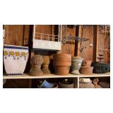 Flower pots on top shelf