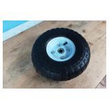 10 IN PNEUMATIC TIRE WITH WHITE RIM