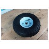 10 IN PNEUMATIC TIRE WITH WHITE RIM