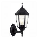 1-Light Black Dusk-to-Dawn Outdoor Wall Lantern