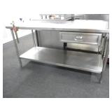 Clean 72" Stainless Table with drawer and Can Ope