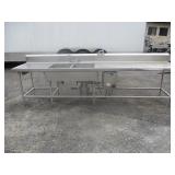 134" Stainless Table with 2 Bay Sink