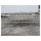135" Very Nice Stainless 3 Bay Sink